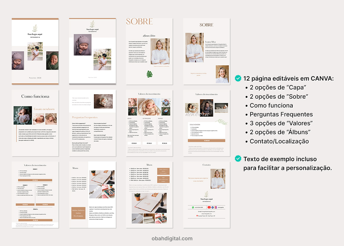 Template Fotografos editavel em Canva