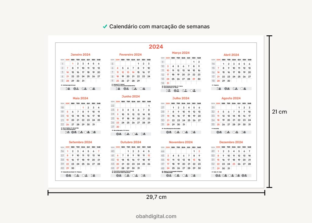 Planner mensal 2024 para imprimir download