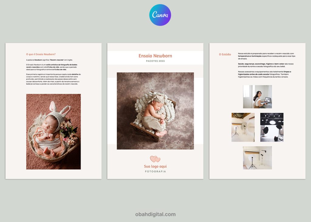 Template Canva Fotografo Newborn