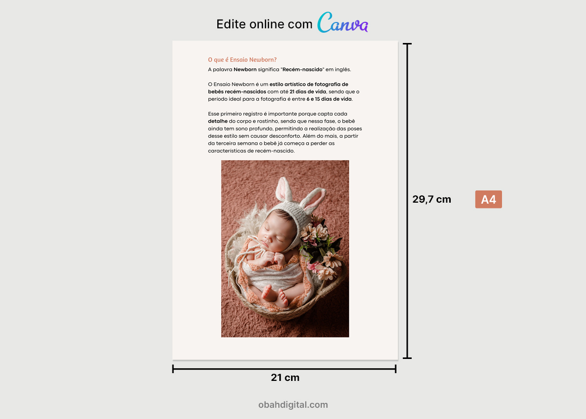 Template Fotografos editavel em Canva newborn