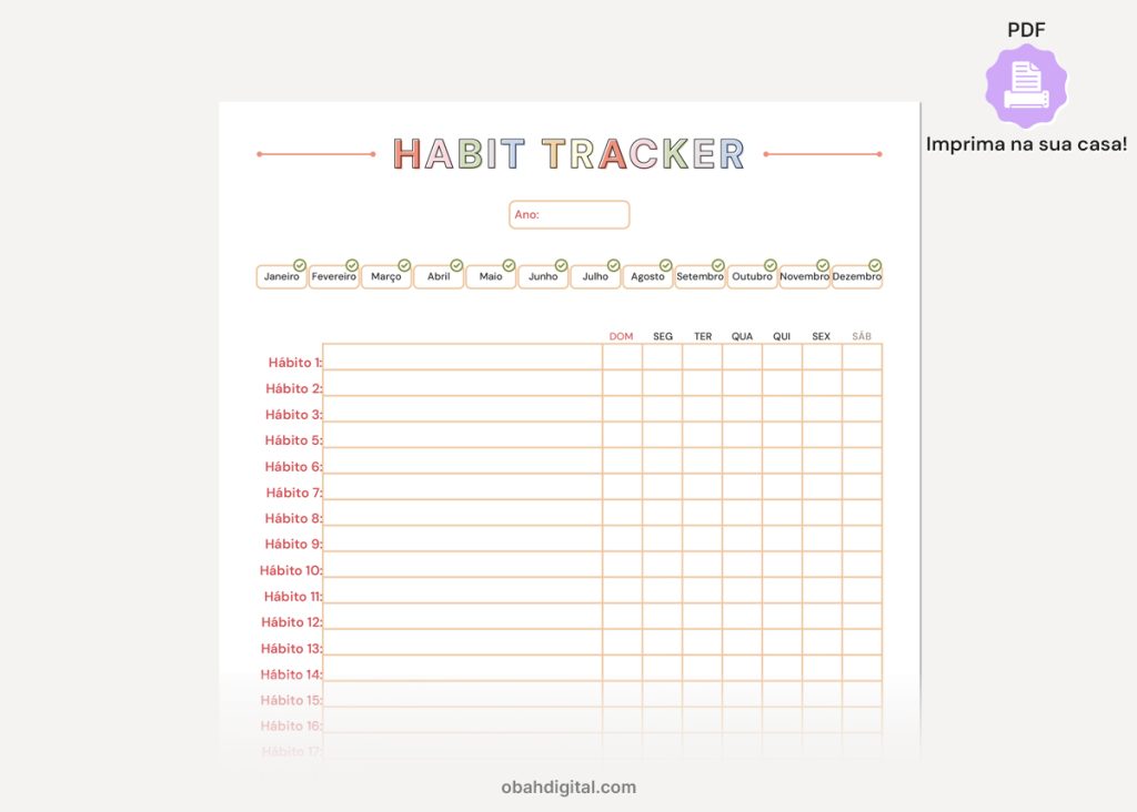 Habit Tracker A5 Download