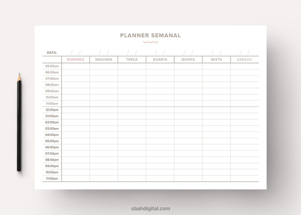 Planner Semanal A4 Download