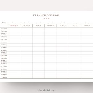 Planner Semanal A4 Download