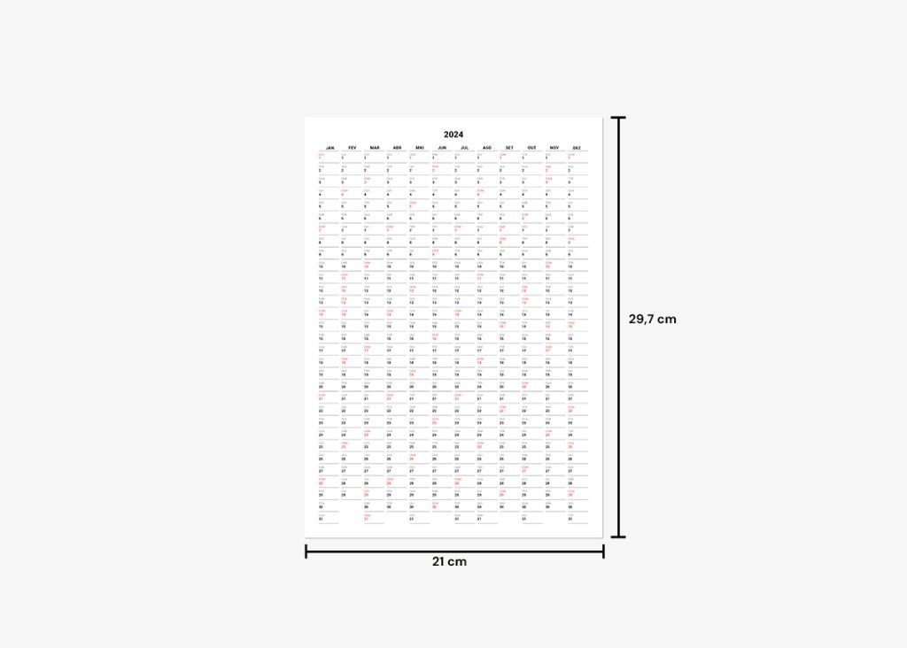 Planner anual 2024 para imprimir A4