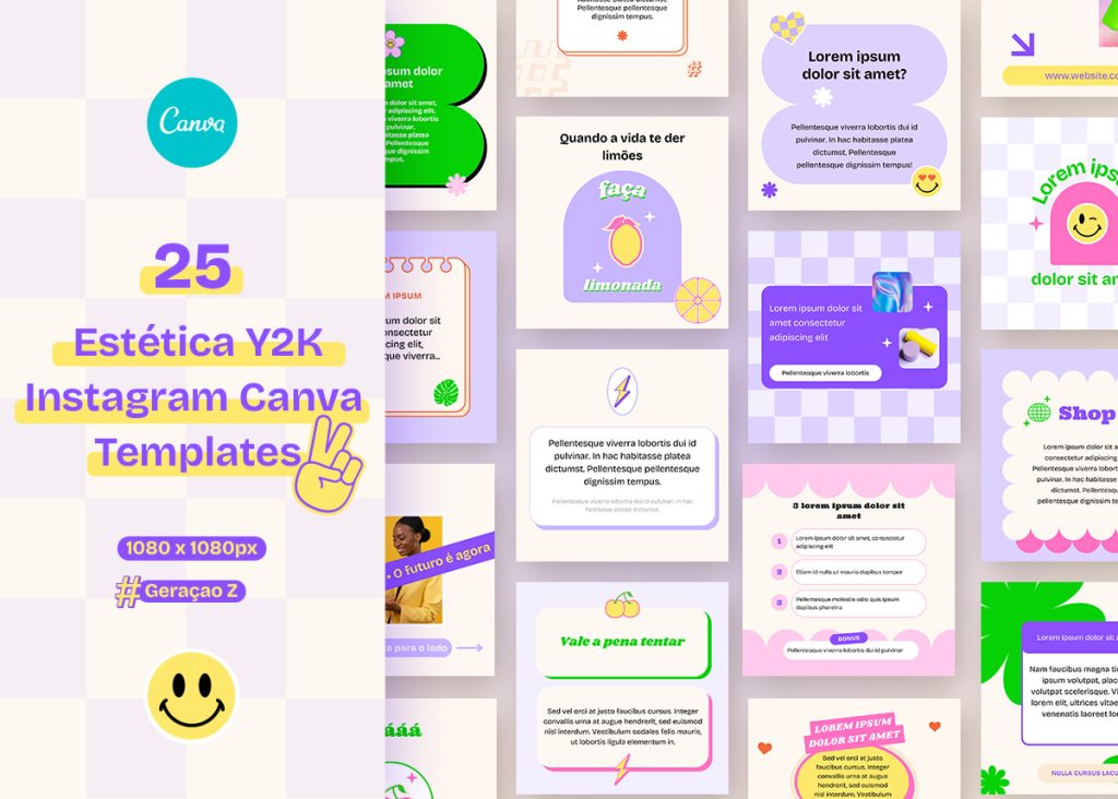 Canva Instagram Posts Templates Y2K Estética