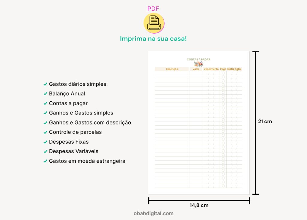 Planner Financeiro A5 Para Imprimir Download