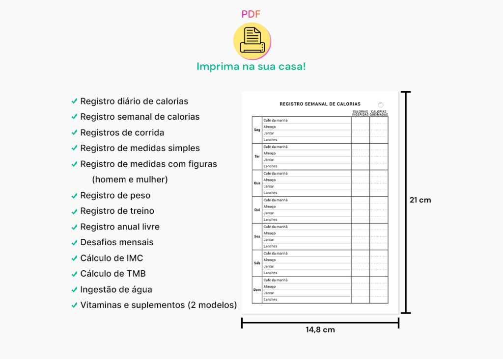 Planner Fitness A5 Para Imprimir Download