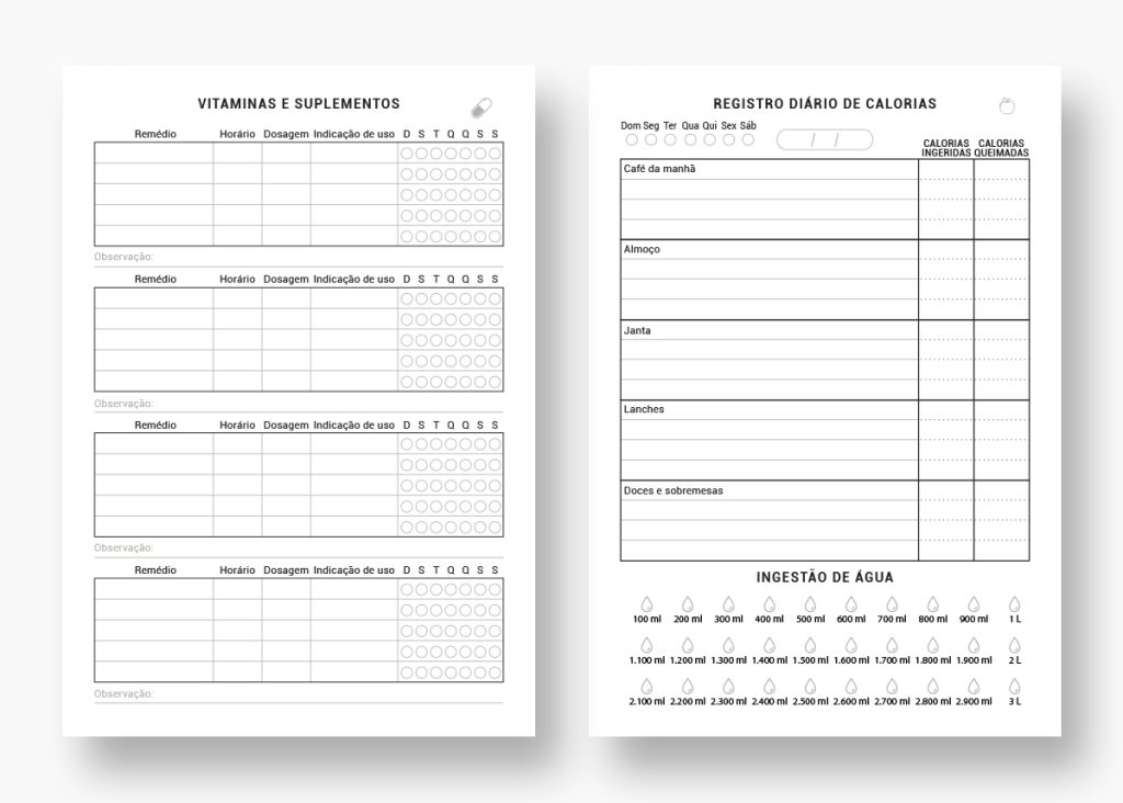 Planner Fitness A5 Para Imprimir Download