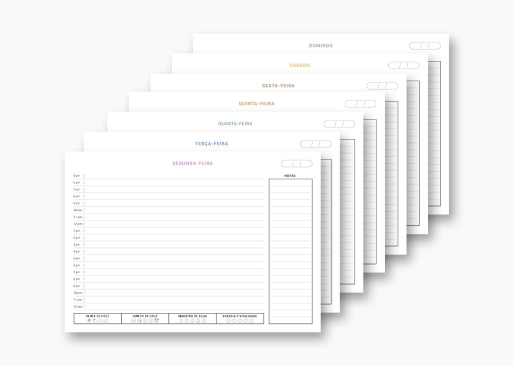 Planner Semanal permamente A4 Para Imprimir Download