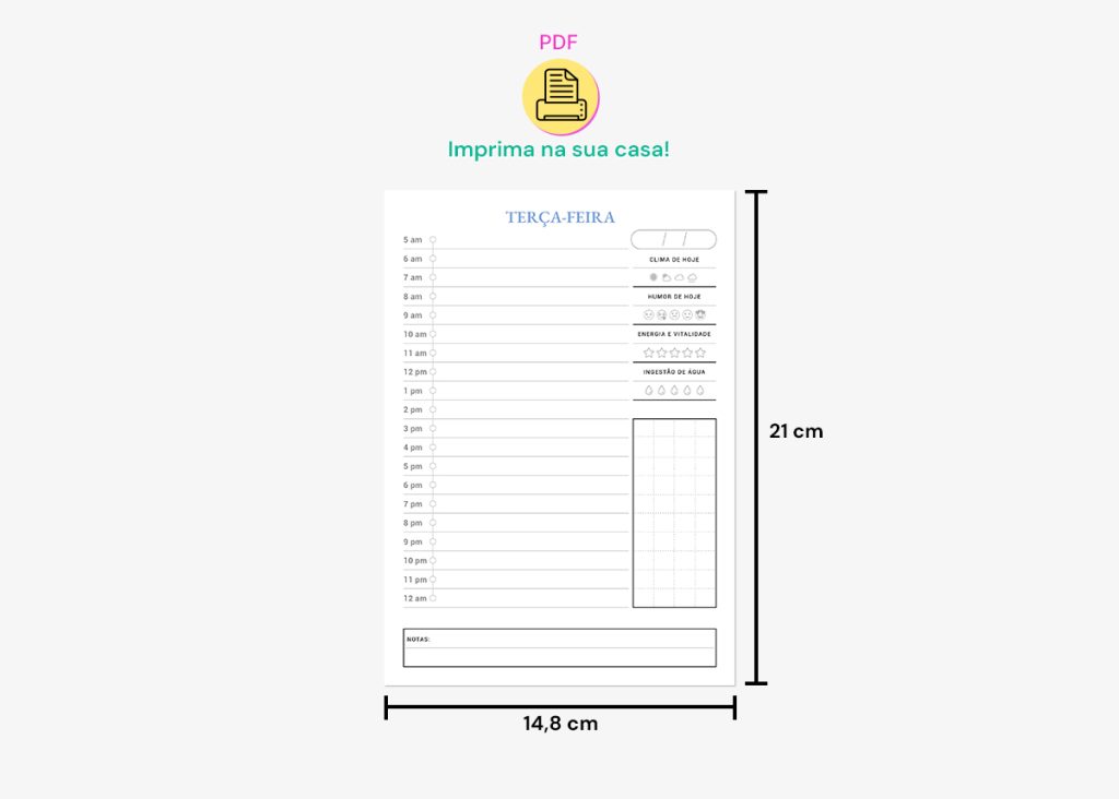 Planner Semanal permanente A5 Para Imprimir