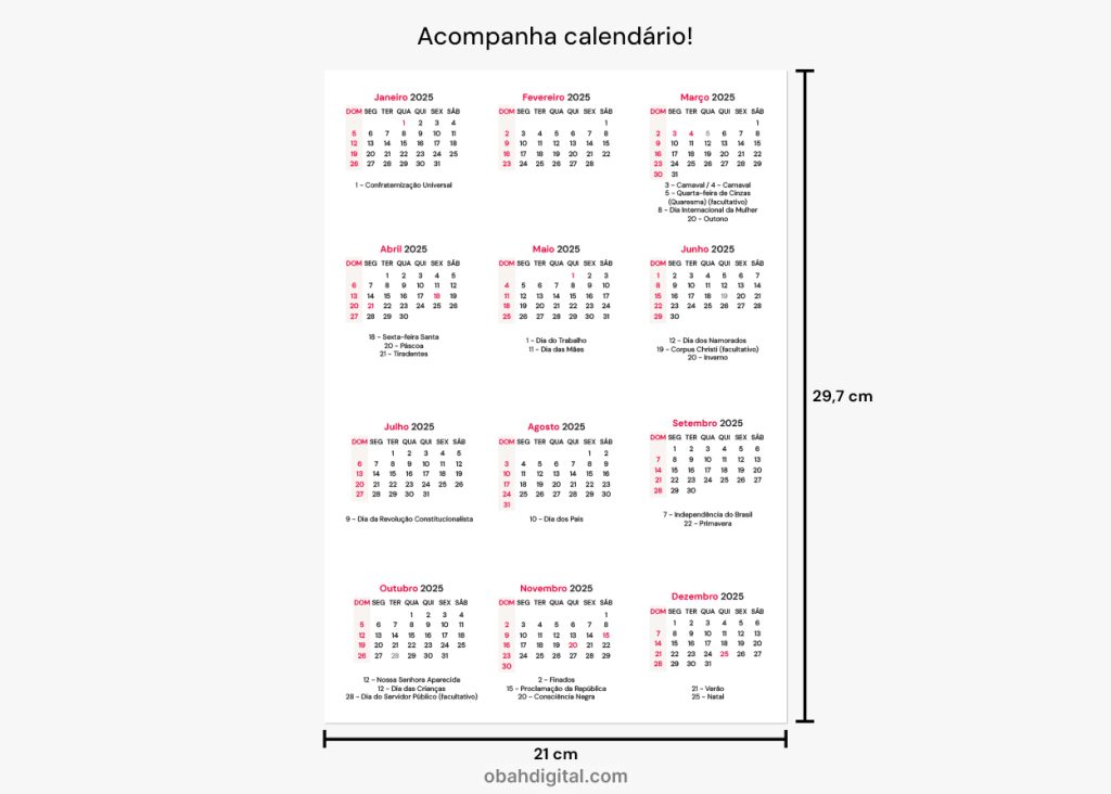 Planner 2025 A4 para Imprimir