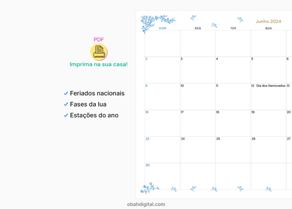 Planner 2024 A4 para Imprimir