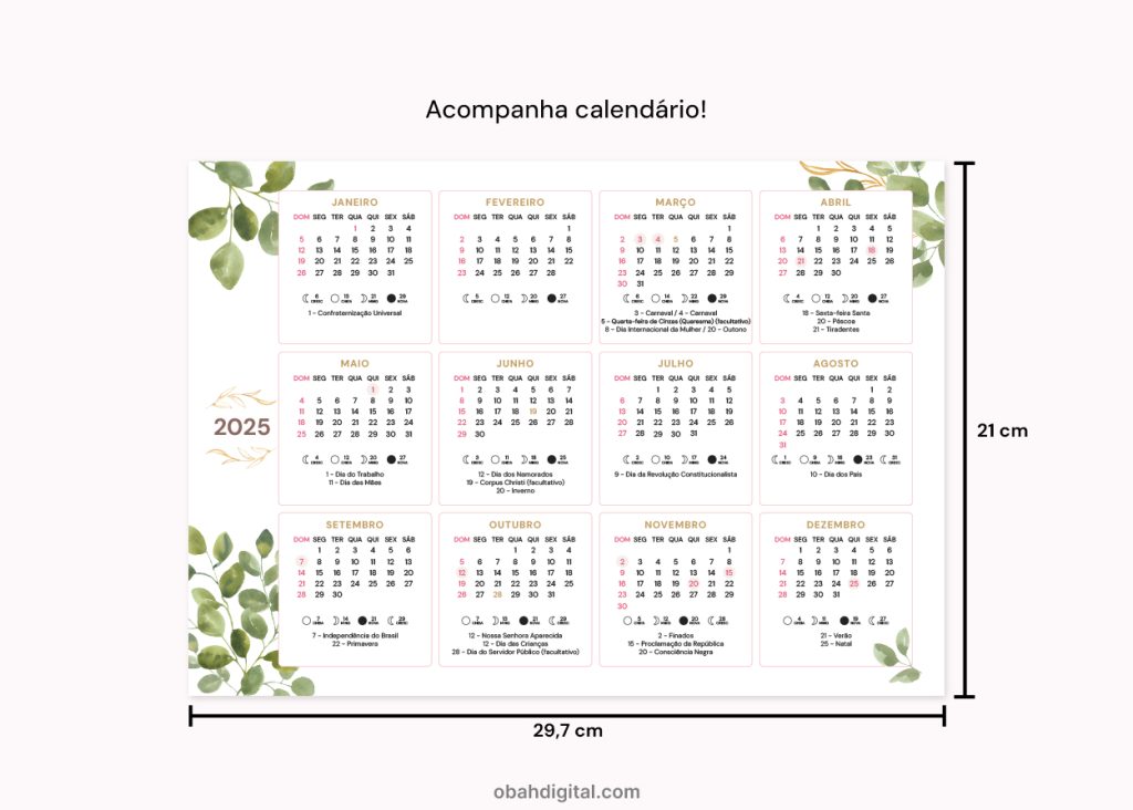 Planner 2025 A4 para Imprimir