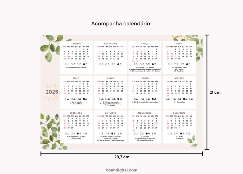 Planner 2025 A4 para Imprimir