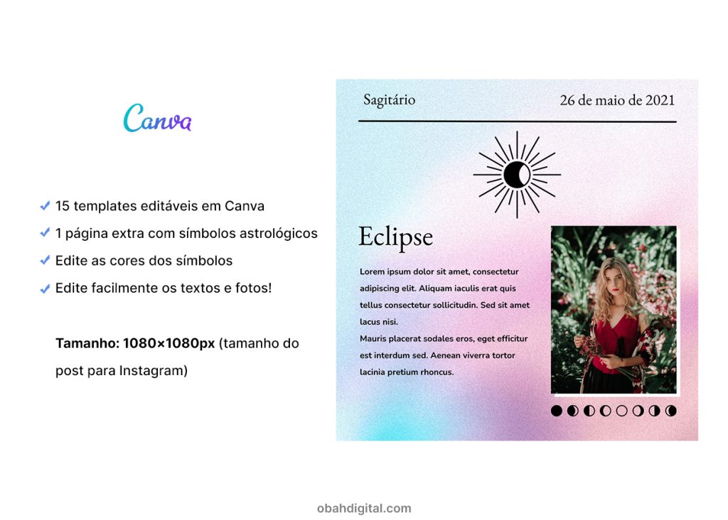 Templates para Instagram Astrologia Canva