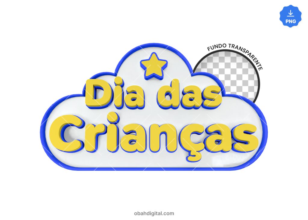 Dia das crianças 3D Selo varejo