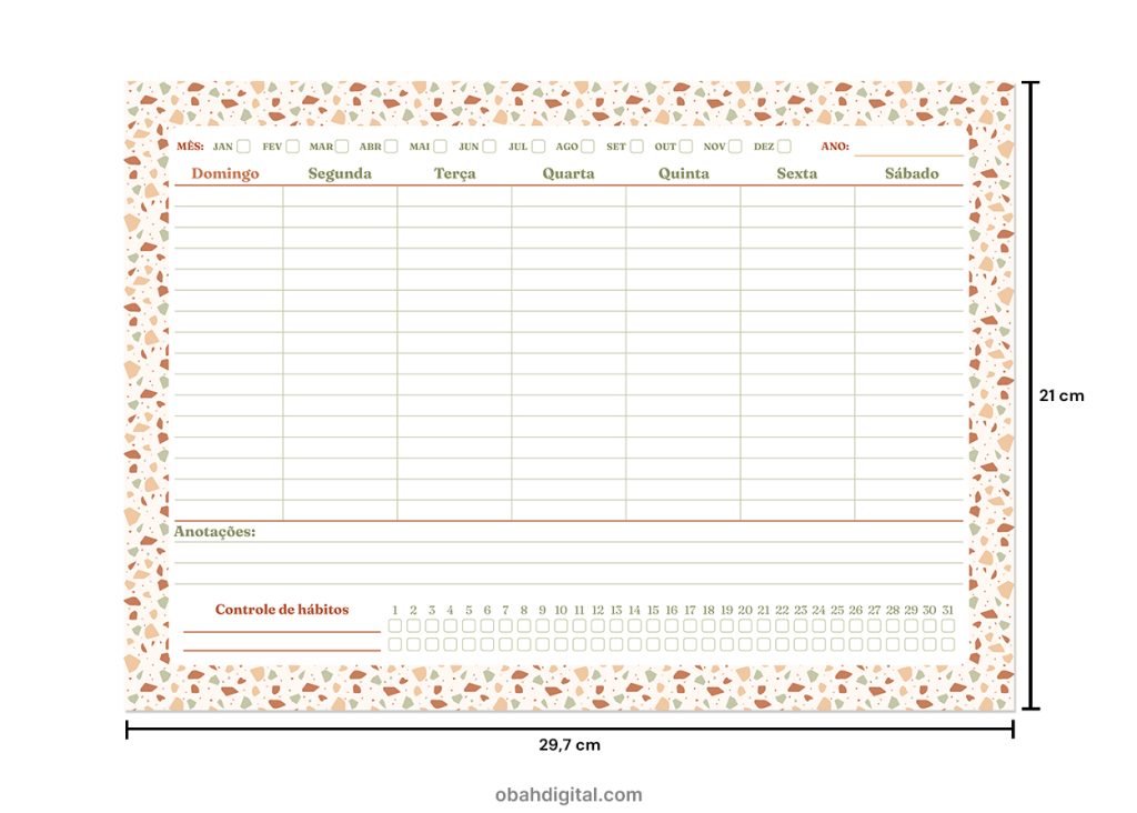 Planner semanal permanente A4 e A5