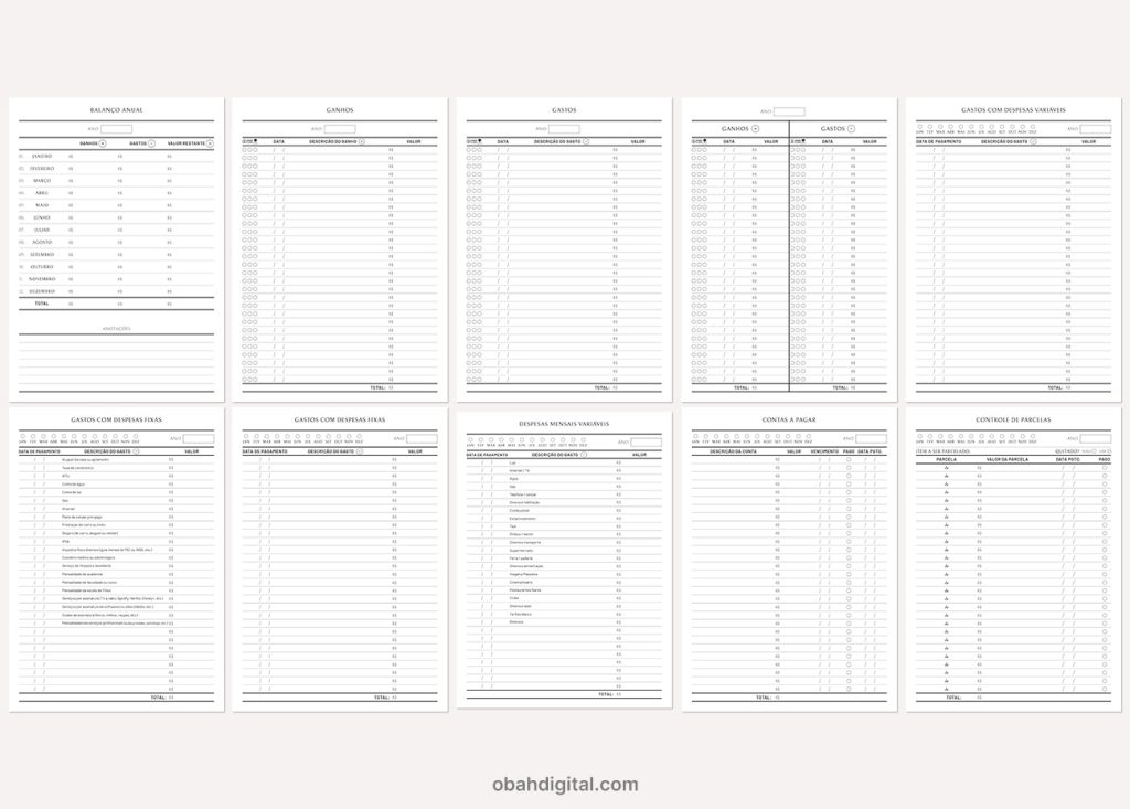 Planner Financeiro A4 para imprimir