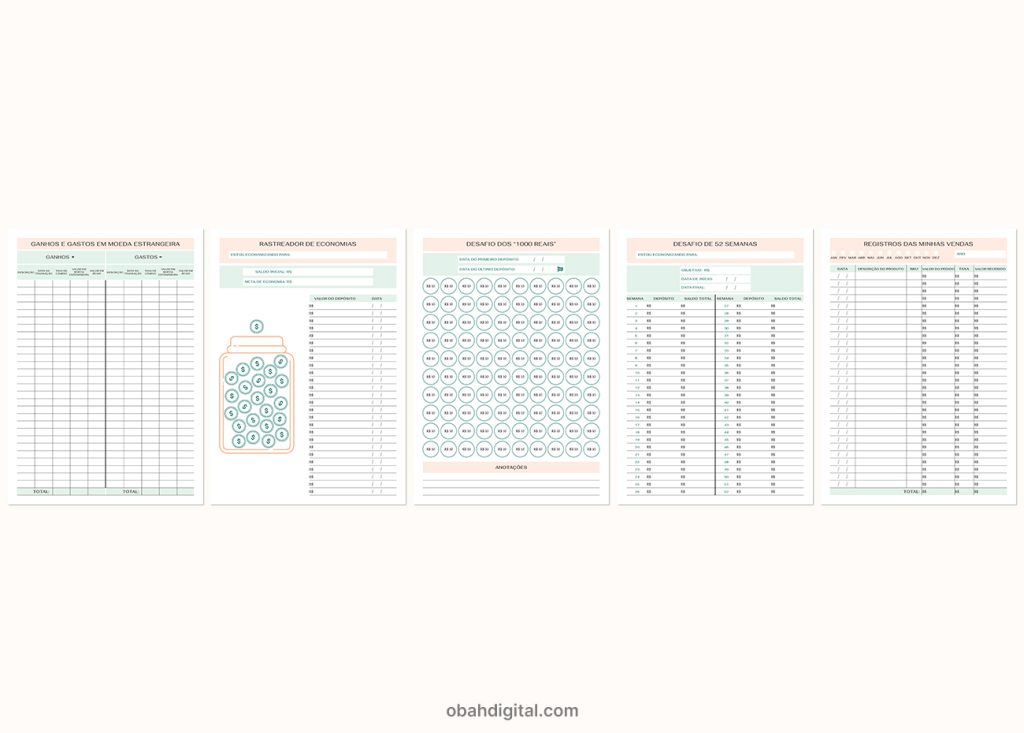 Planner Financeiro A4 para imprimir