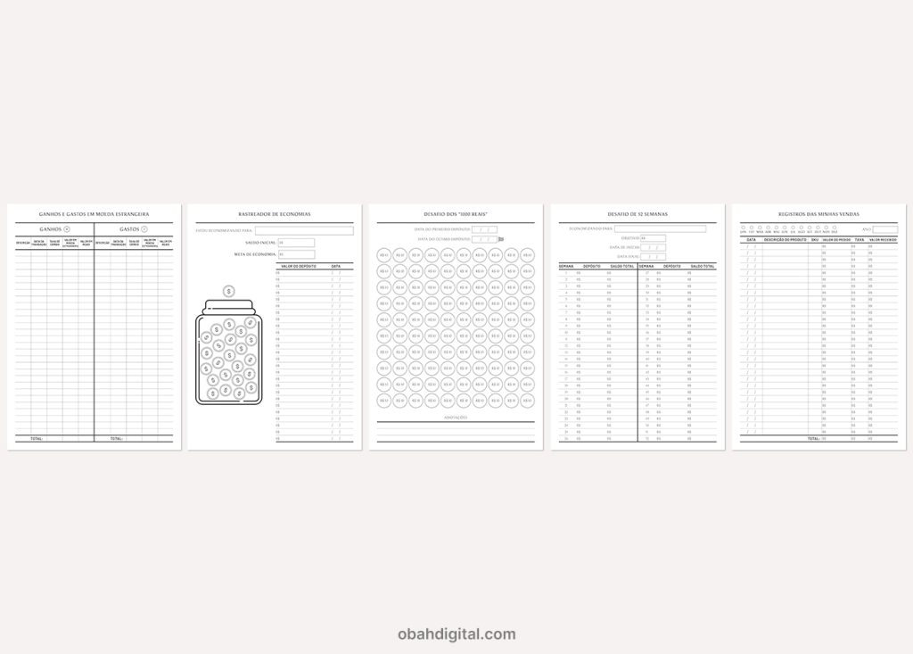 Planner Financeiro A4 para imprimir