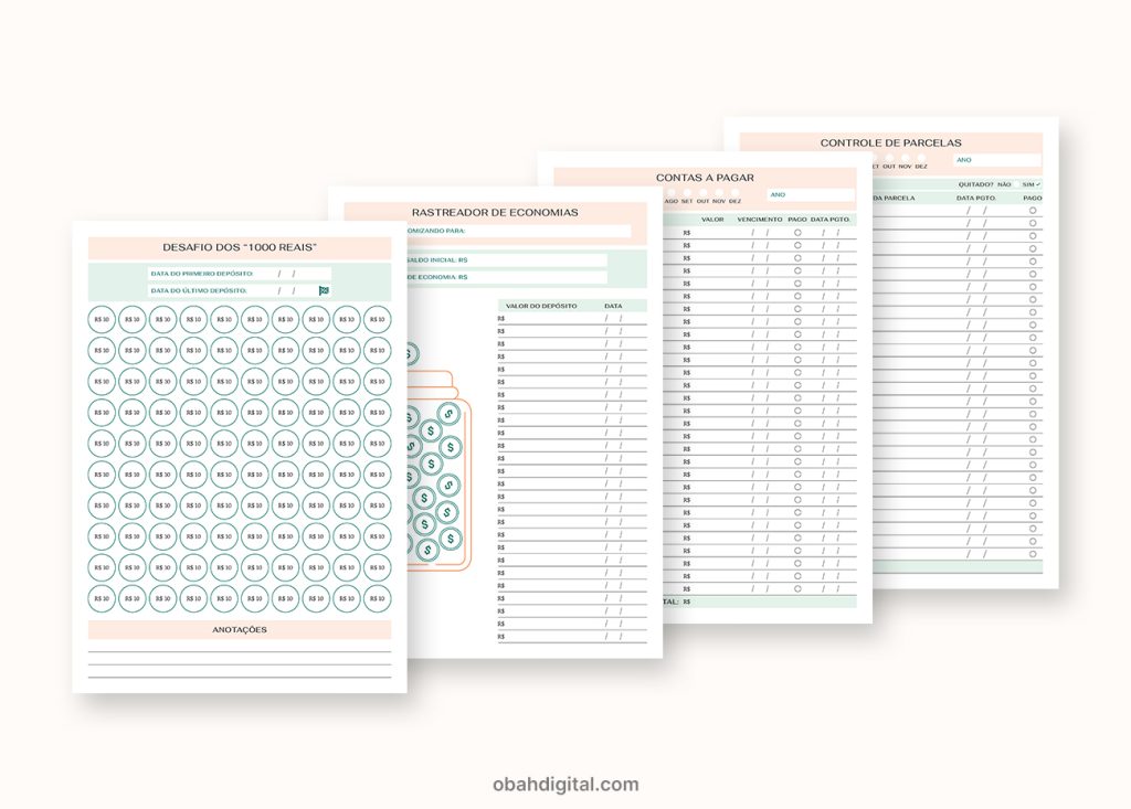 Planner Financeiro A4 para imprimir