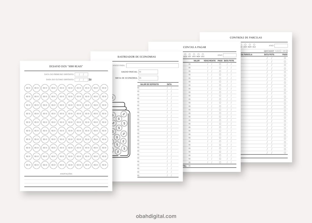 Planner Financeiro A4 para imprimir