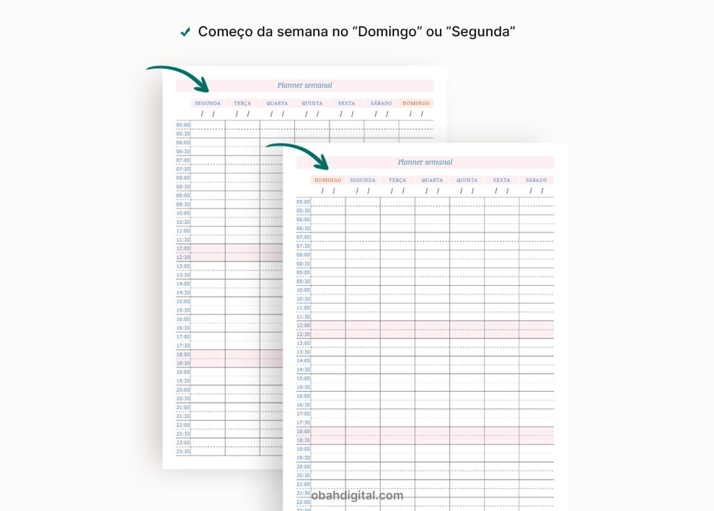 Planner semanal permanente A4