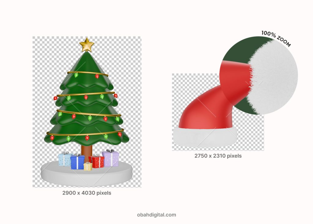 Árvore Ornamentos 3D Natal