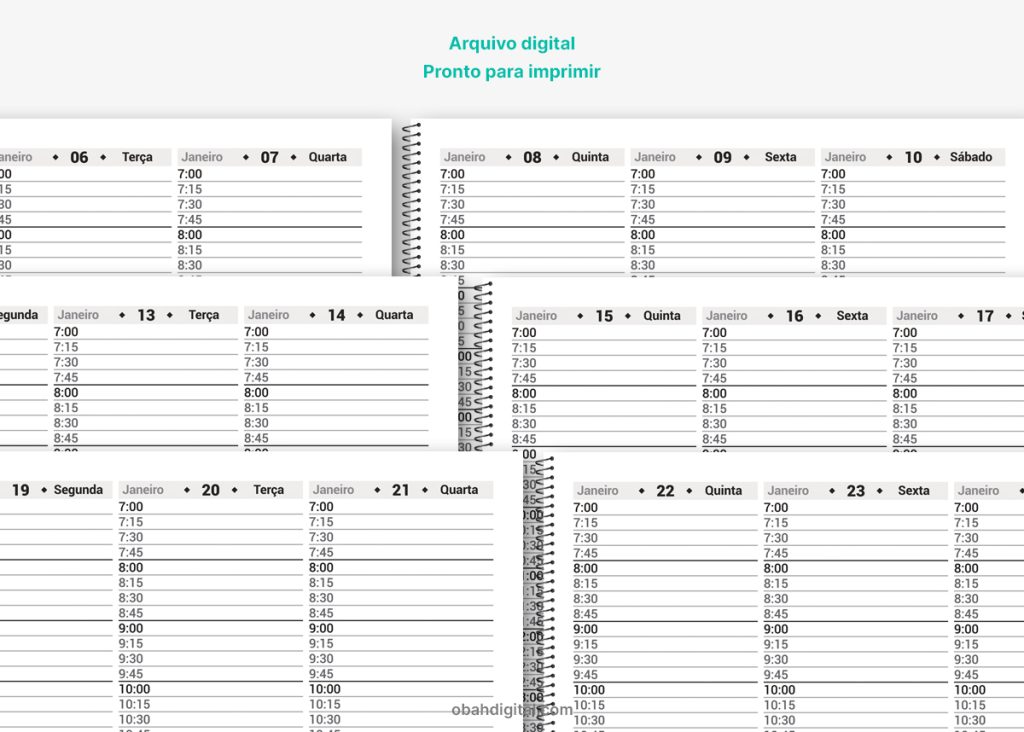 Arquivo digital Agenda Dentista 15 minutos para imprimir 2026