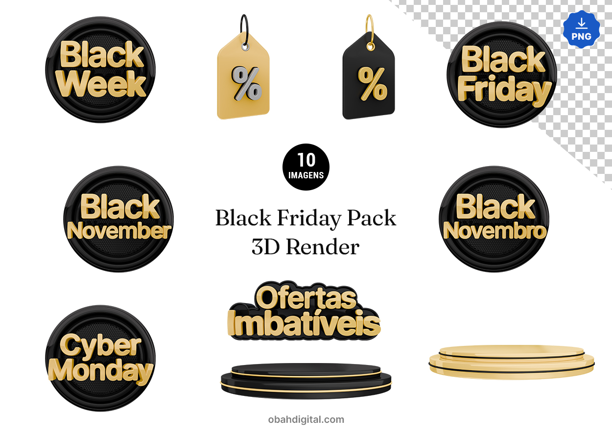 Black Friday Black Week 3D Render Pack