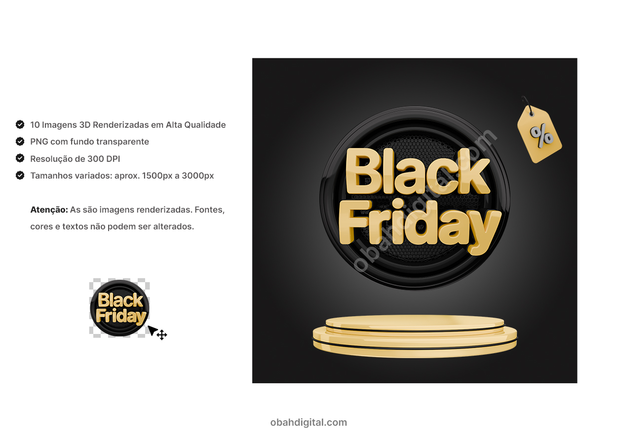 Black Friday Black Week 3D Render Pack