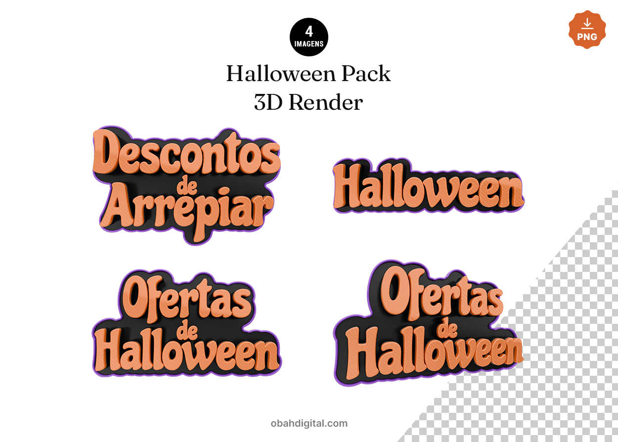 Halloween 3D Render Selo Varejo Comércio