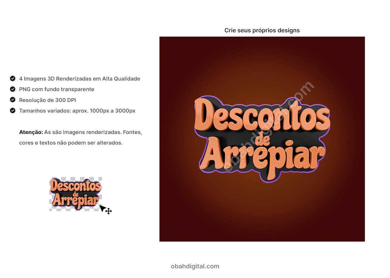 Halloween 3D Render Selo Varejo Comércio