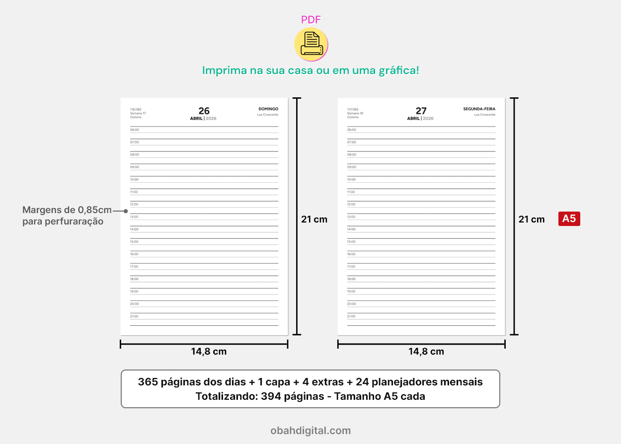 Miolo de Agenda Executiva 2026 A5 1DPP 365 dias para imprimir