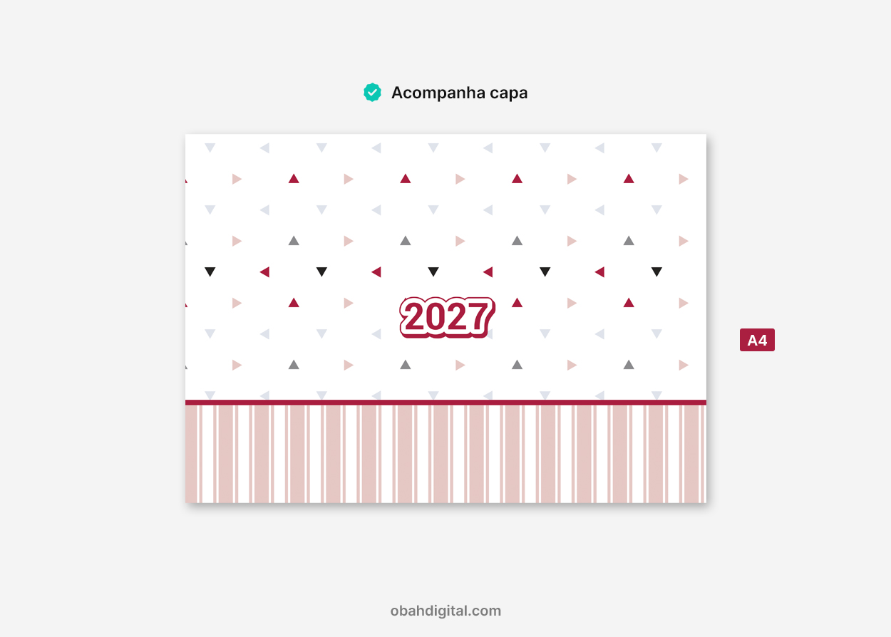 Planner Semanal 2027 Segunda-feira Horários A4 imprimir