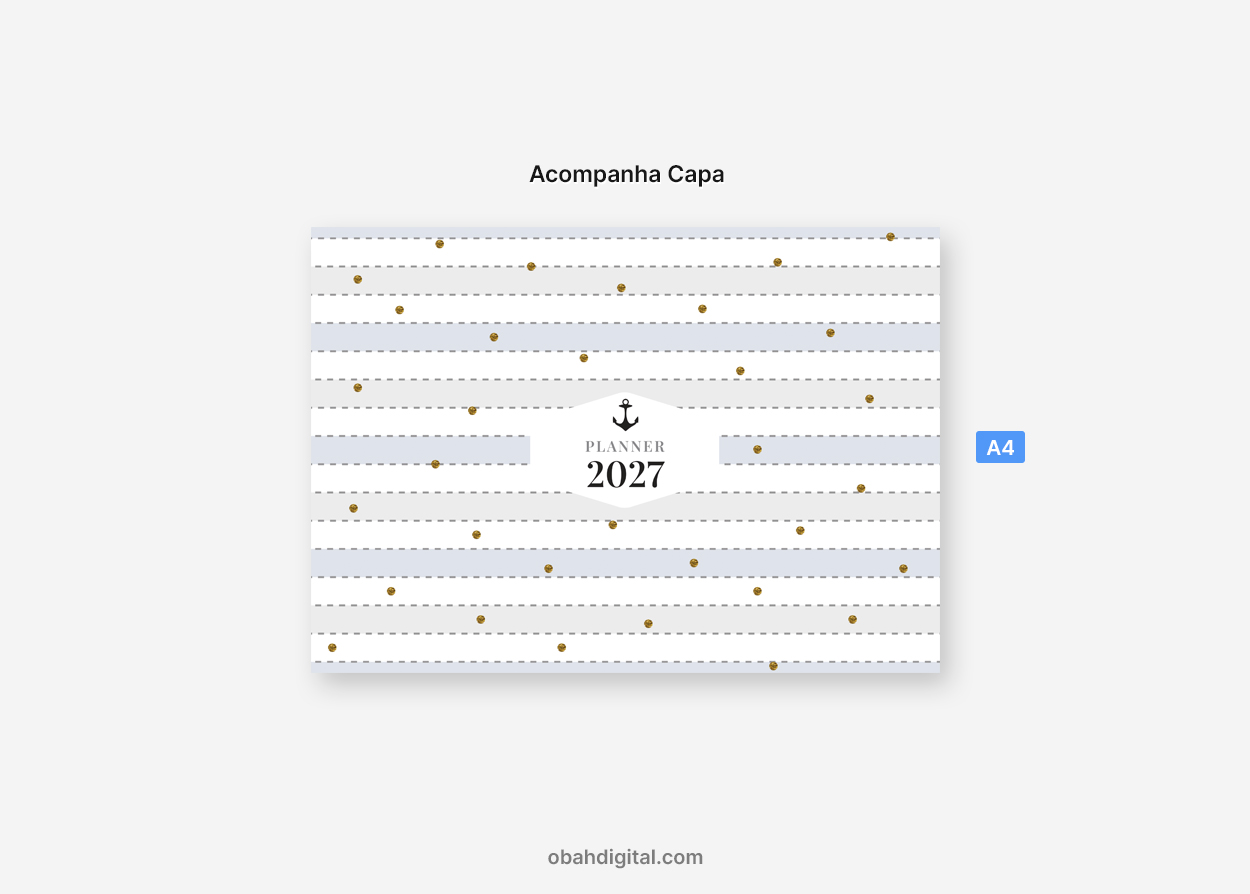 Arquivo digital Planner Semanal 2027 com Horários A4 para imprimir